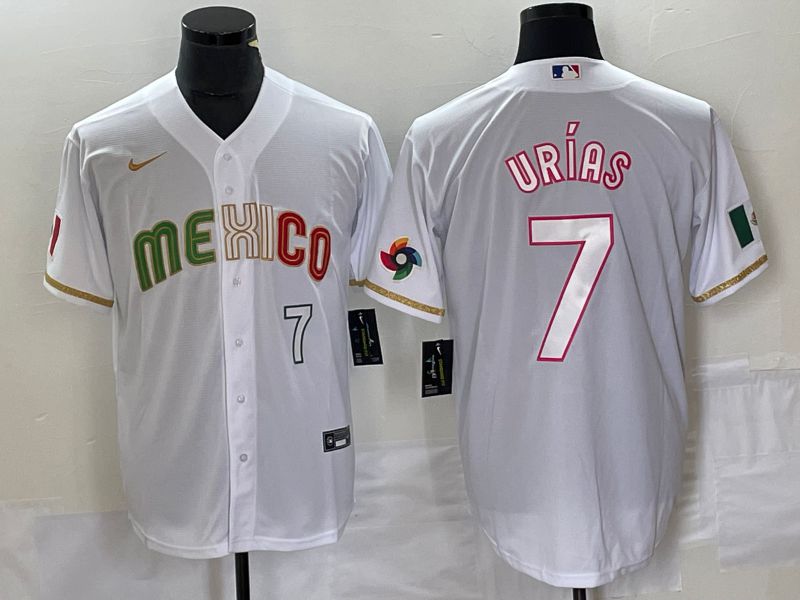Men 2023 World Cub Mexico #7 Urias White Nike MLB Jersey style 8->more jerseys->MLB Jersey
